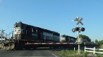 NS 3270 & 3280 "High-Hoods" are leading a mixed freight train at a crossing